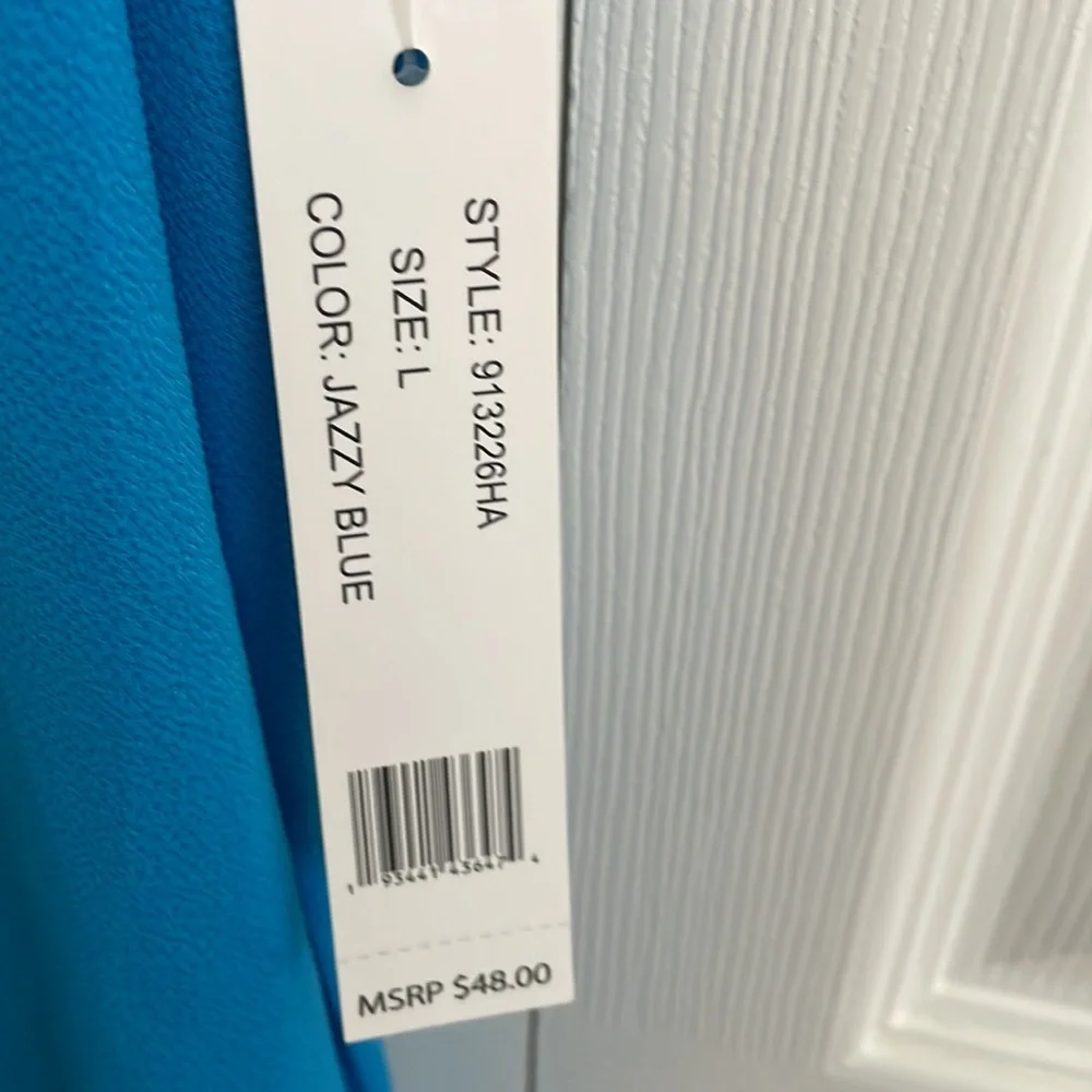 Turquoise ruffle sleeveless top - Picture 6 of 6